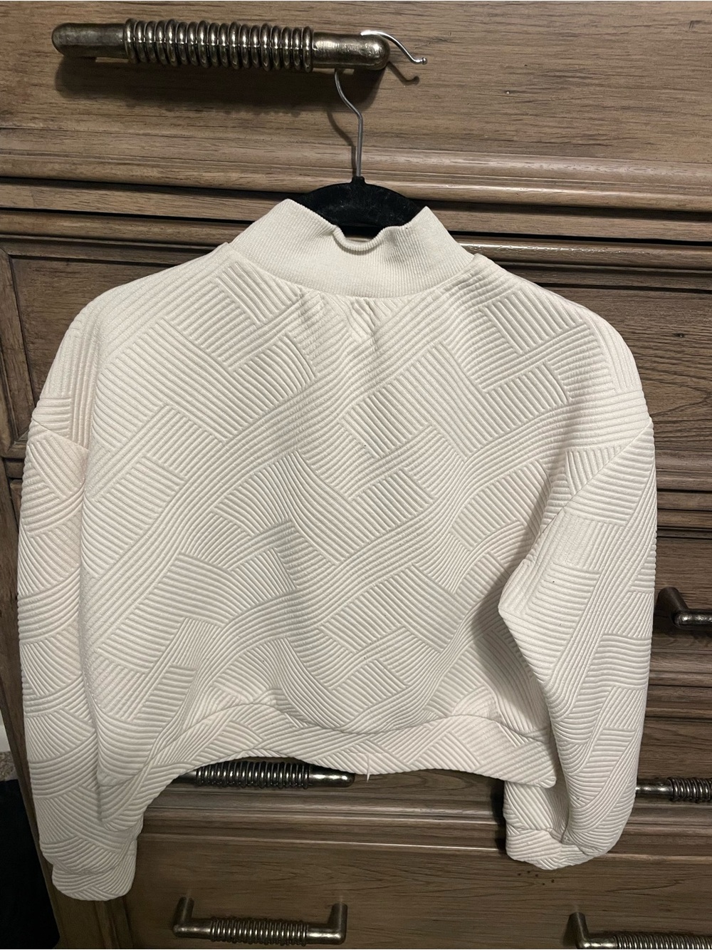 SHEIN Cream Textured Mockneck Pullover - Picture 3 of 5